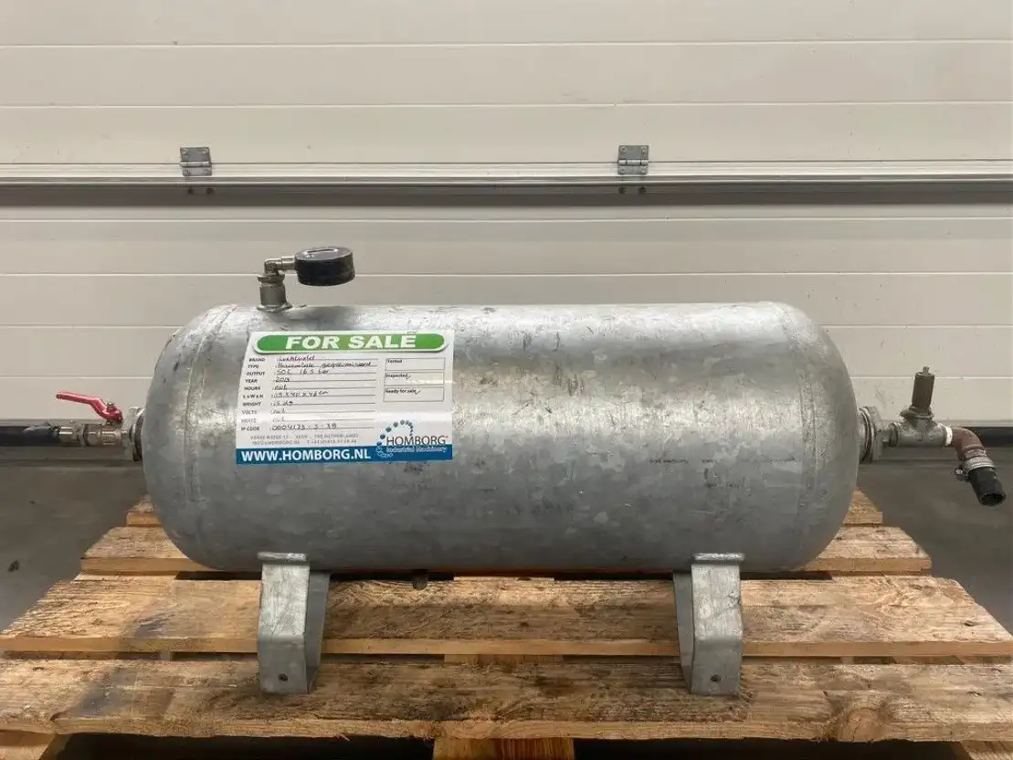 Ketel 50 liter 16.5 Bar Horizontaal Gegalvaniseerd Luchtketel als nieuw